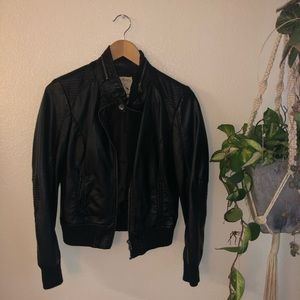 Black leather jacket